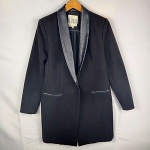 VTG BB Dakota Women 1-Button Structured Coat Sz S Black Lightweight Cotton